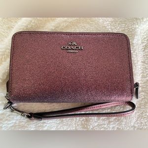 Authentic Coach Red Sparkle Wallet Wristlet
